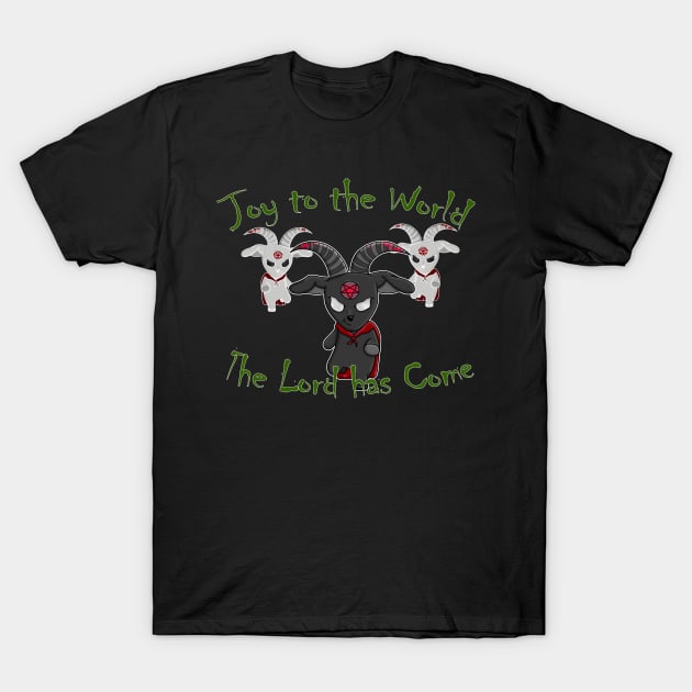 Hail Satan Christmas Goat T-Shirt by Wanderer Bat